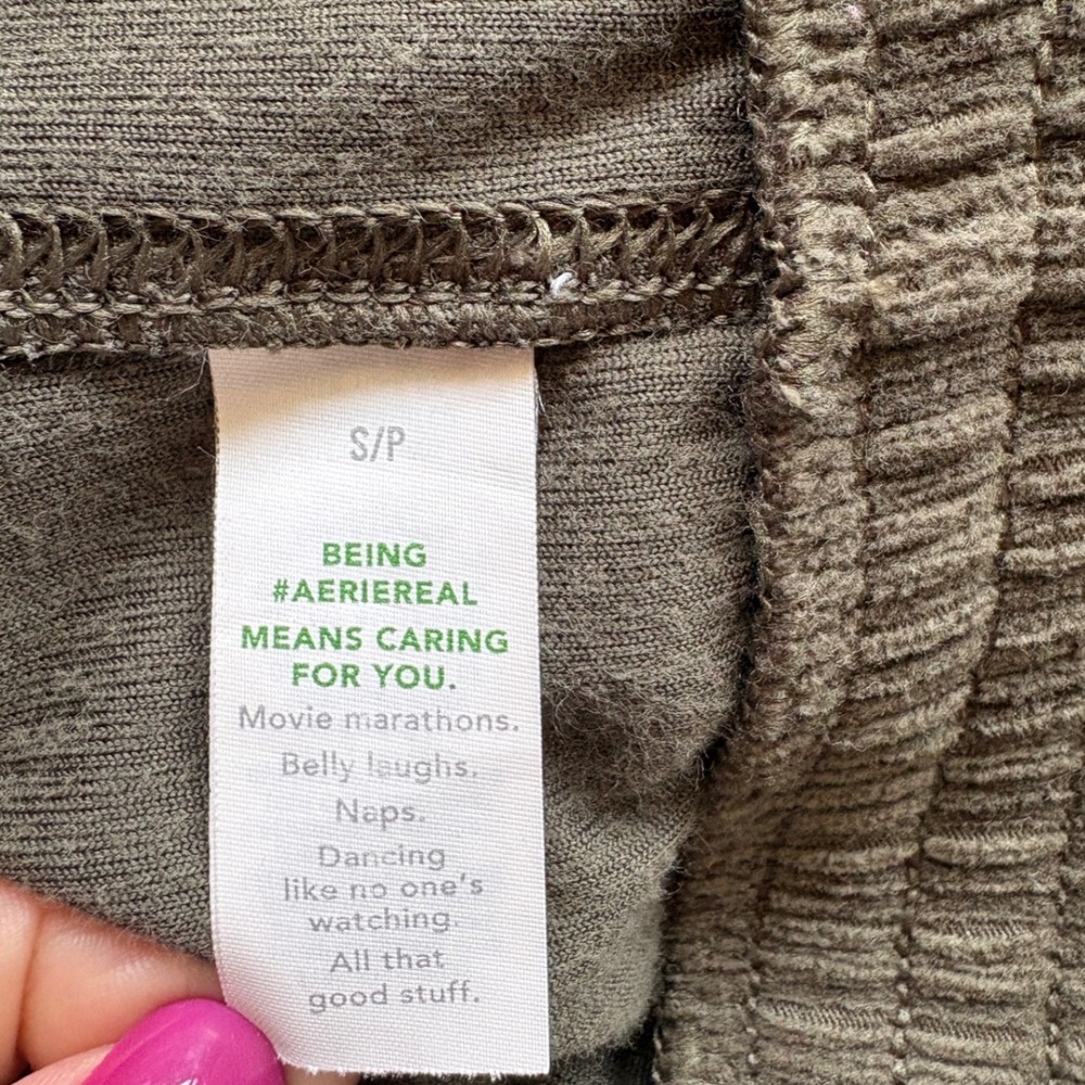 Aerie Dark Olive Green Cropped Corduroy Full Zip Utility Jacket, Small, Y2K - Picture 4 of 6